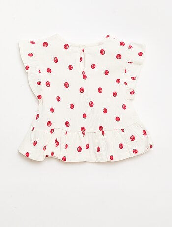 Tee-shirt imprimé et volanté