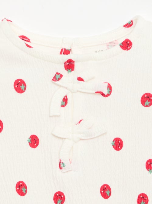 Tee-shirt imprimé et volanté - Kiabi