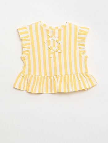 Tee-shirt imprimé et volanté
