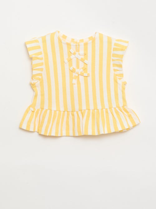 Tee-shirt imprimé et volanté - Kiabi