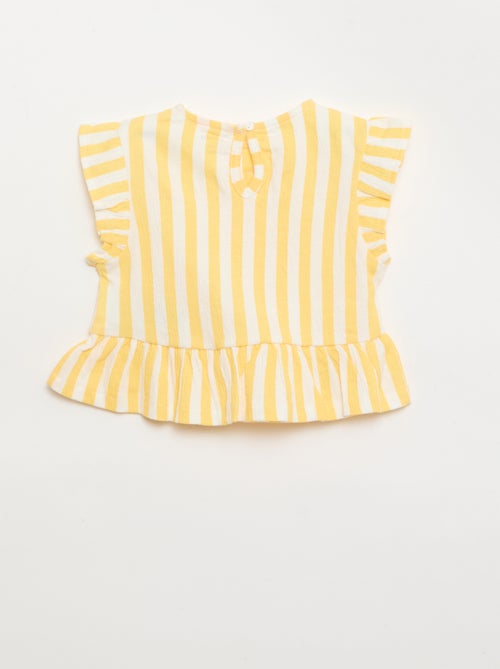 Tee-shirt imprimé et volanté - Kiabi