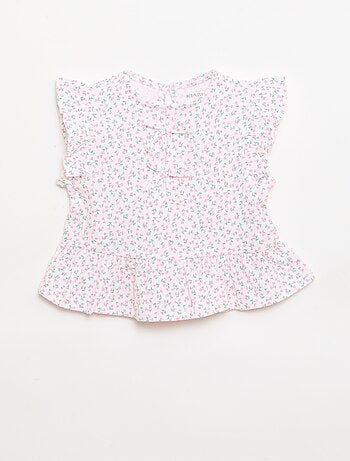 Tee-shirt imprimé et volanté