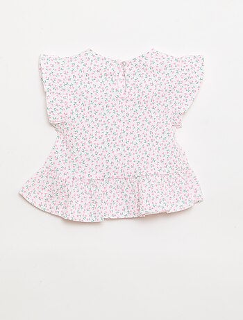 Tee-shirt imprimé et volanté