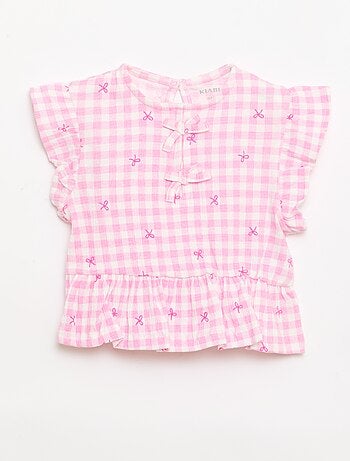 Tee-shirt imprimé et volanté