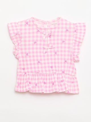 Tee-shirt imprimé et volanté