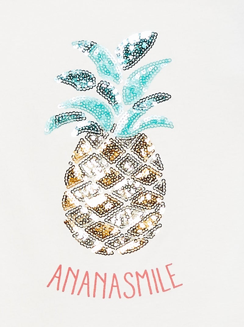 Tee-shirt imprimé fantaisie BLANC - Kiabi