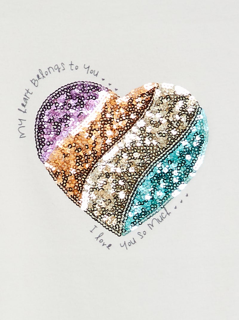 Tee-shirt imprimé fantaisie BLANC - Kiabi