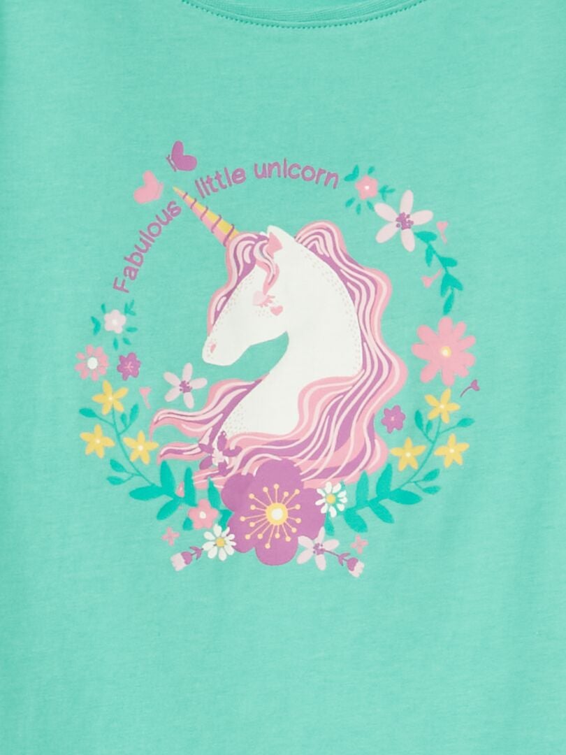 Tee shirt imprim fantaisie licorne Vert Kiabi 1.75