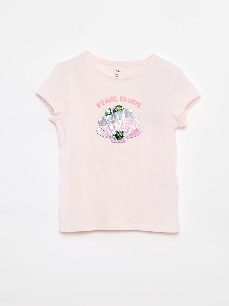 Tee-shirt imprimé fantaisie Rose - Kiabi