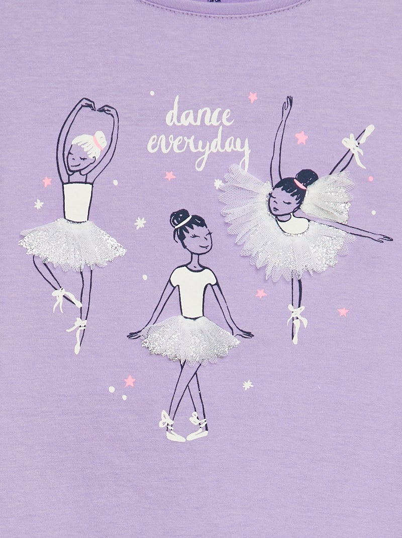 Tee-shirt imprimé fantaisie VIOLET - Kiabi