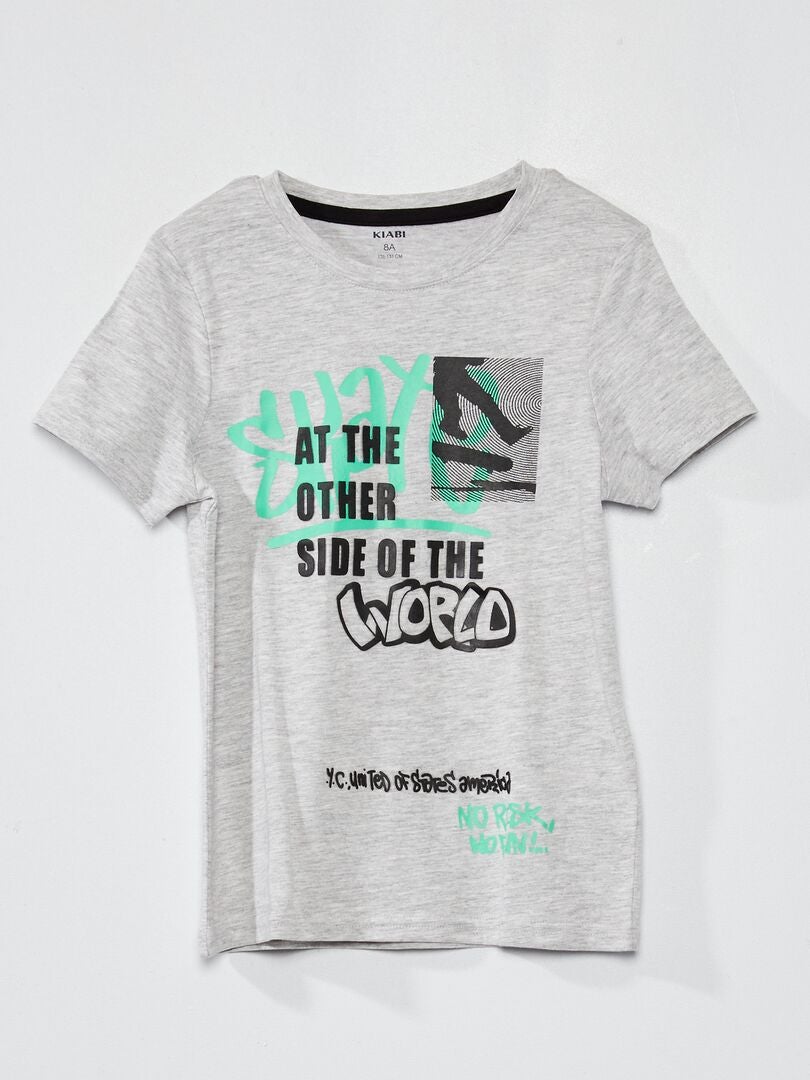 Tee-shirt imprimé Gris - Kiabi