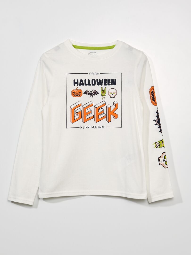Tee-shirt imprimé 'halloween' Blanc - Kiabi