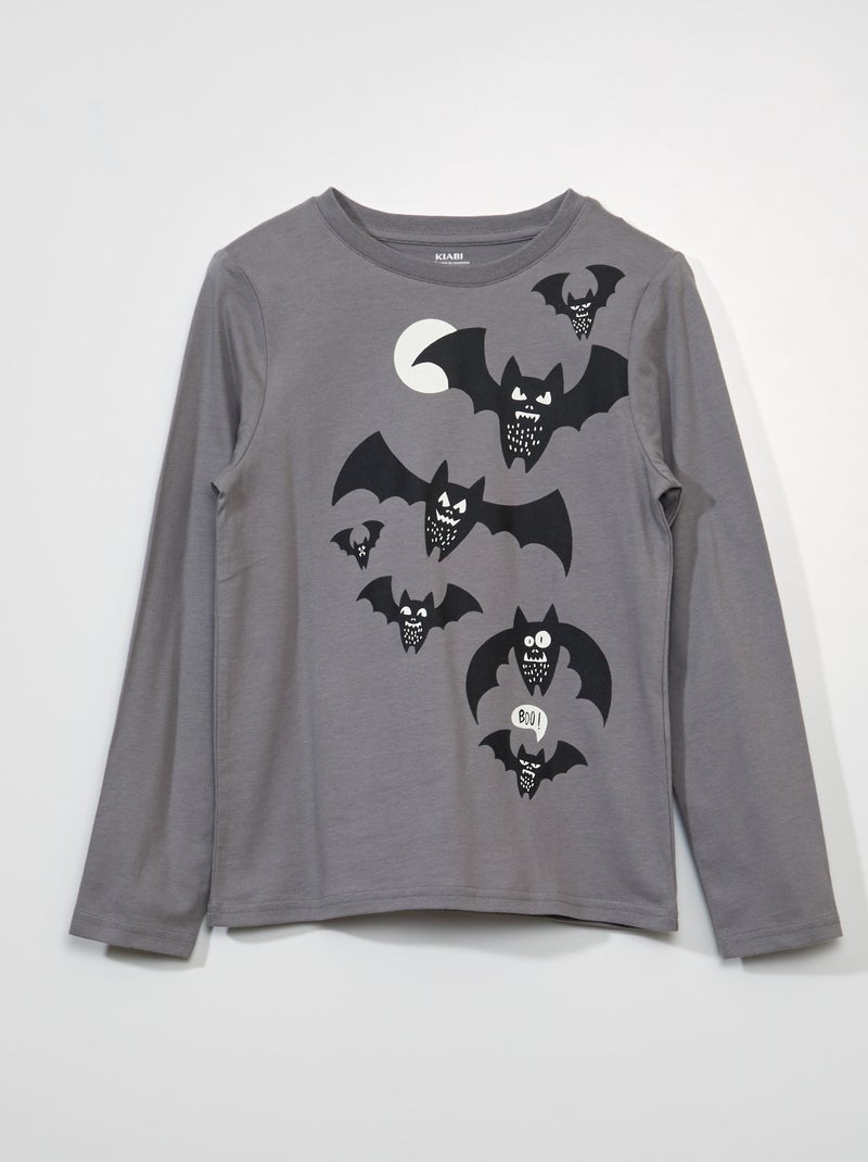 Tee-shirt imprimé 'halloween' Noir - Kiabi