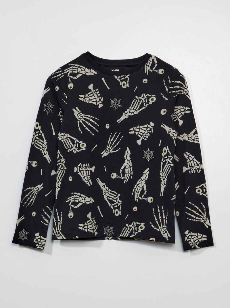 Tee-shirt imprimé 'halloween' Noir - Kiabi