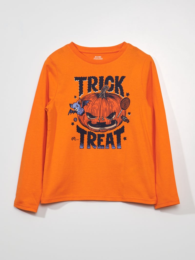 Tee-shirt imprimé 'halloween' ORANGE - Kiabi