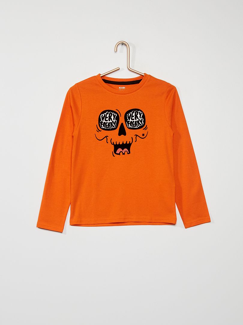 Tee-shirt imprimé 'Halloween' orange - Kiabi