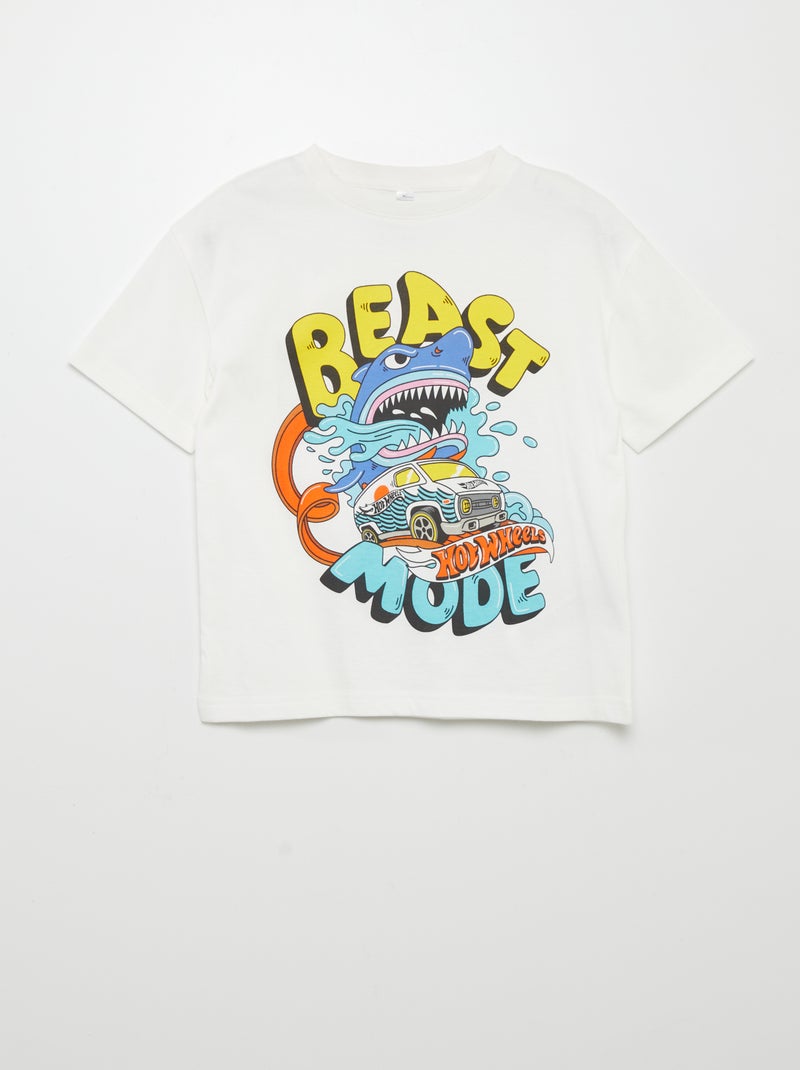 Tee-shirt imprimé 'Hot Wheels' blanc - Kiabi