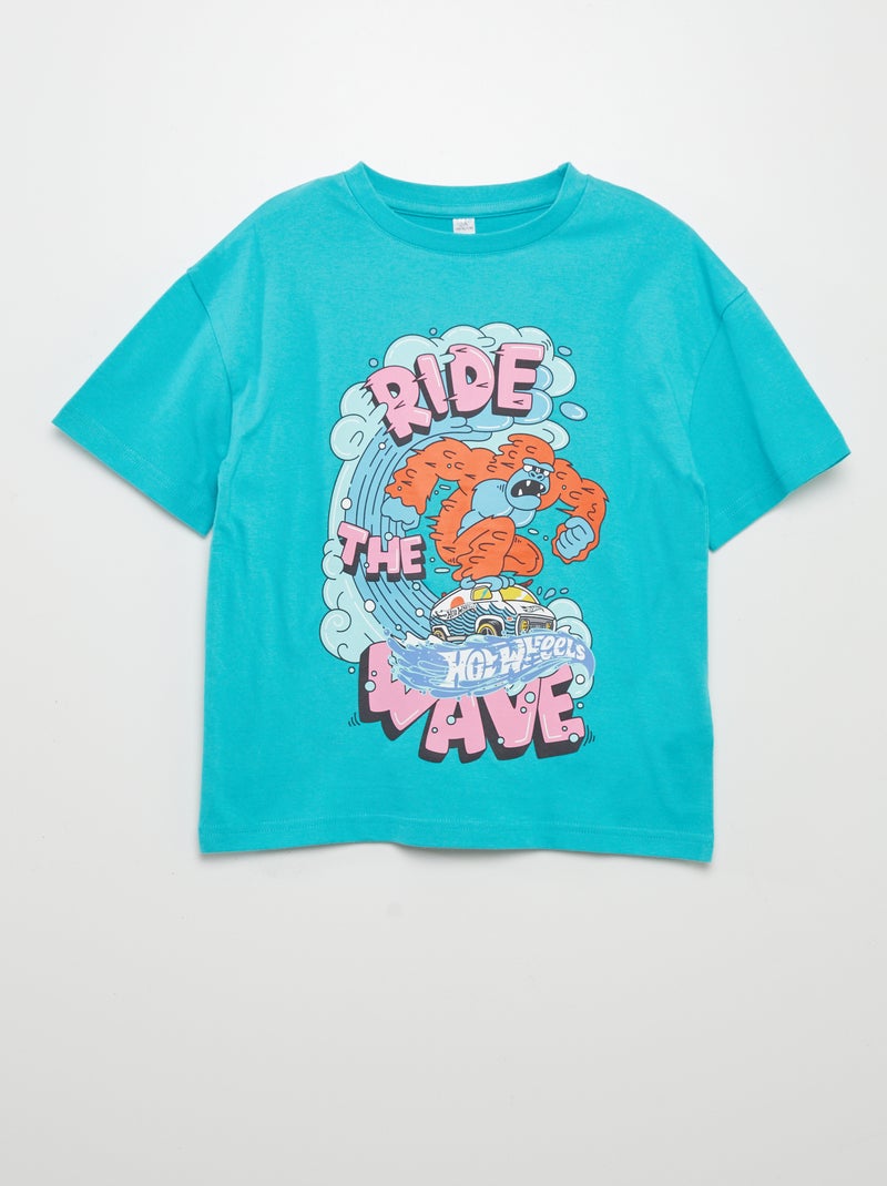 Tee-shirt imprimé 'Hot Wheels' Bleu - Kiabi