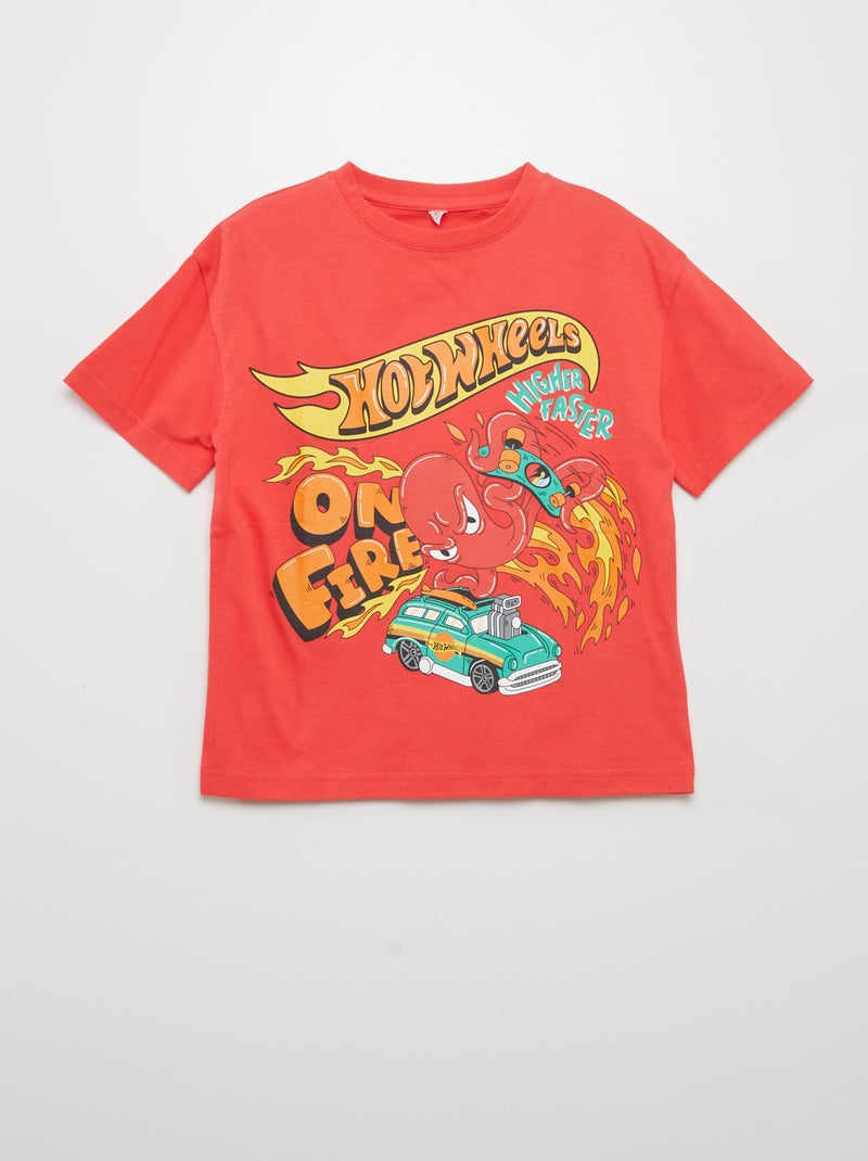 Tee-shirt imprimé 'Hot Wheels' rouge - Kiabi