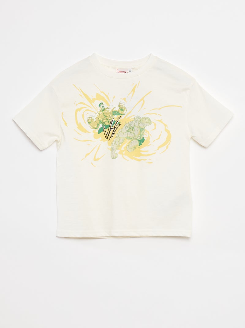 Tee-shirt imprimé 'Hulk' de 'Marvel' Blanc - Kiabi