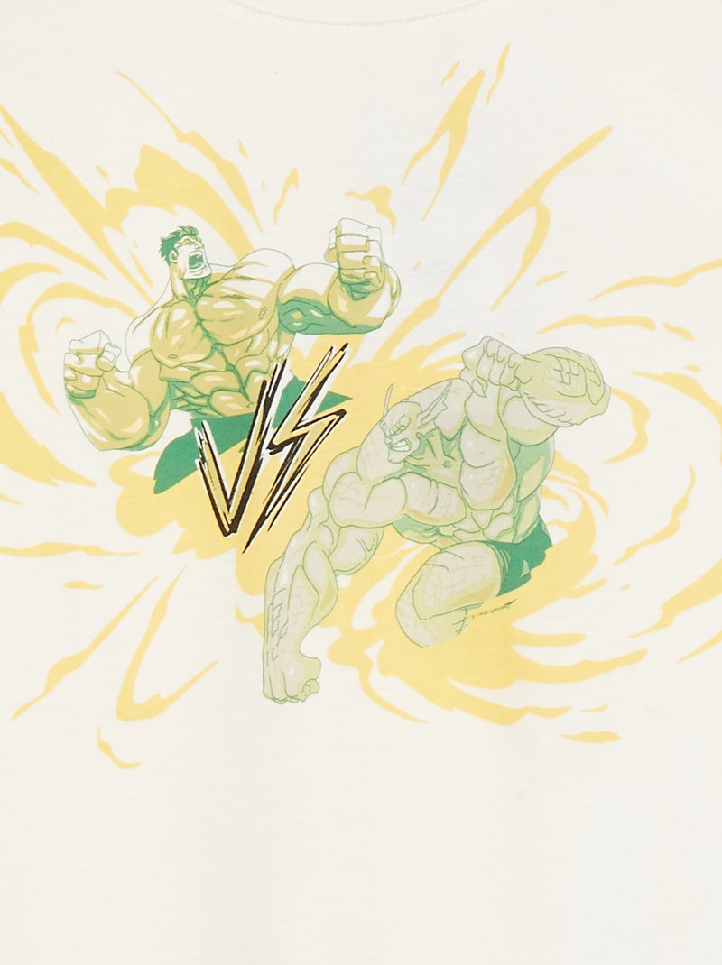 Tee-shirt imprimé 'Hulk' de 'Marvel' Blanc - Kiabi