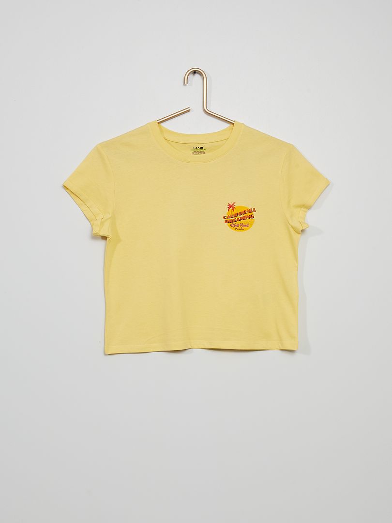 Tee-shirt imprimé jaune - Kiabi