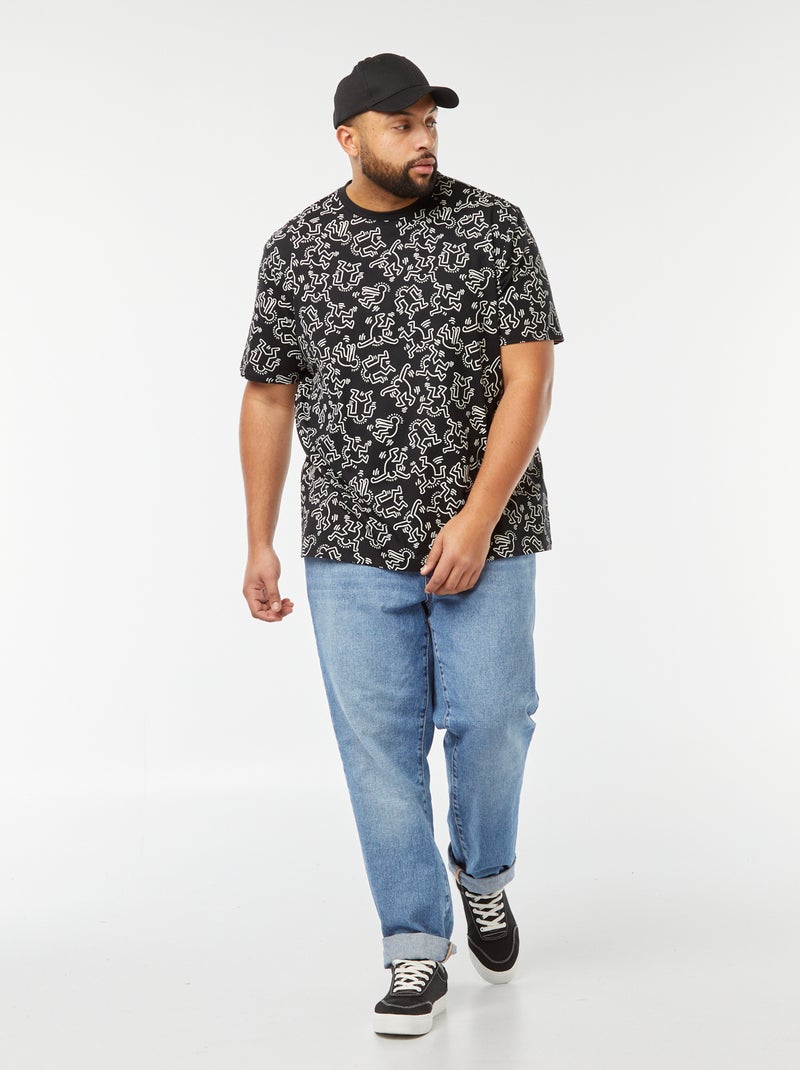 Tee-shirt imprimé 'Keith Haring' Noir - Kiabi