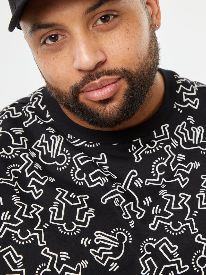 Tee-shirt imprimé 'Keith Haring' Noir - Kiabi