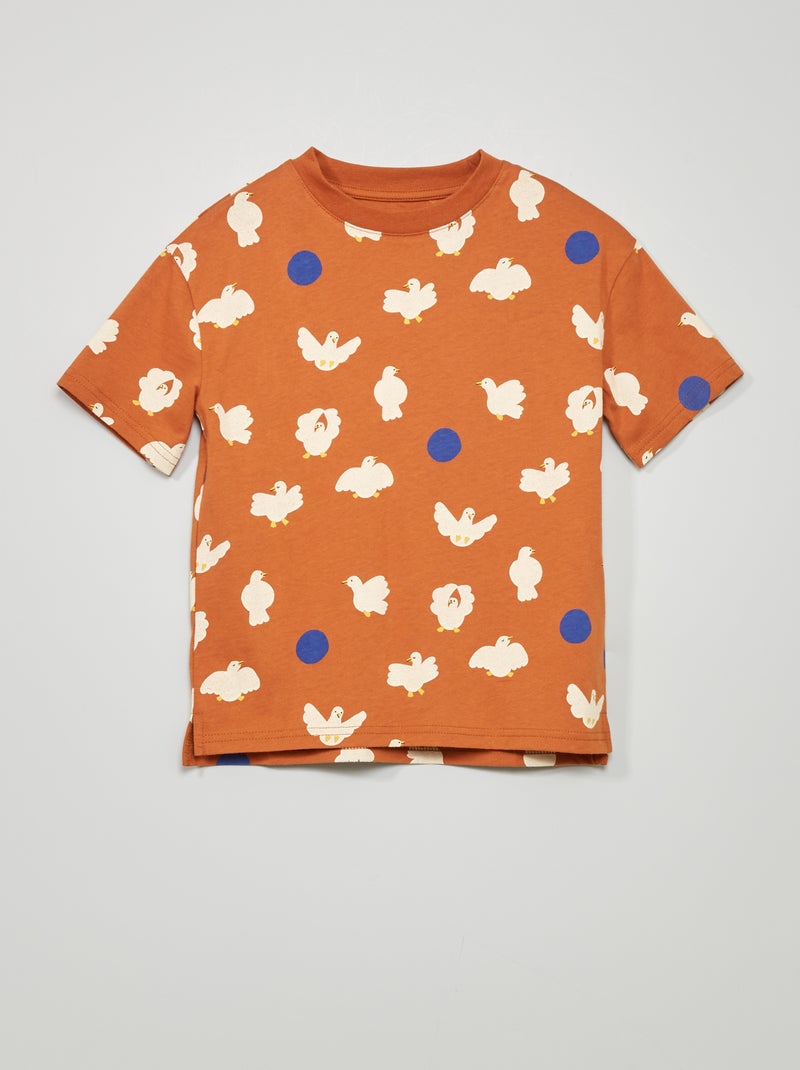 Tee-shirt imprimé Kiabi X Glitter Power Club Marron - Kiabi