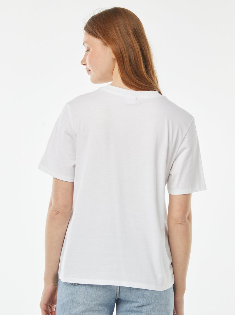 Tee-shirt imprimé 'Lilo & Stitch' 'Disney' manches courtes Blanc - Kiabi