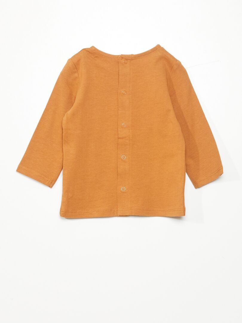 Tee-shirt imprimé 'love' Marron - Kiabi