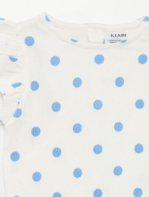 Tee-shirt imprimé manches volantées - Kiabi