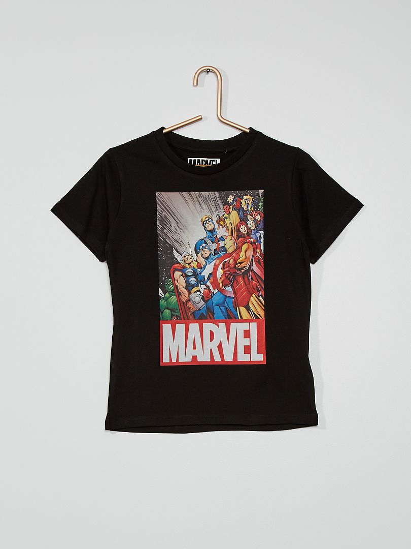Tee-shirt imprimé 'Marvel' noir - Kiabi