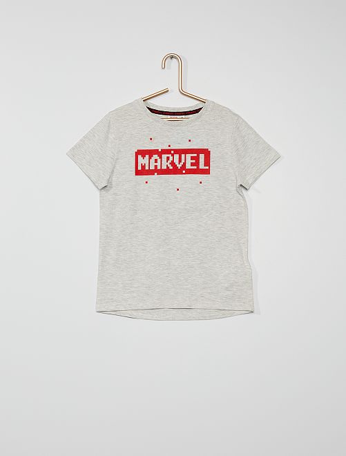 Tee-shirt imprimé 'Marvel' 'Pixel Art'                                                                 gris 
