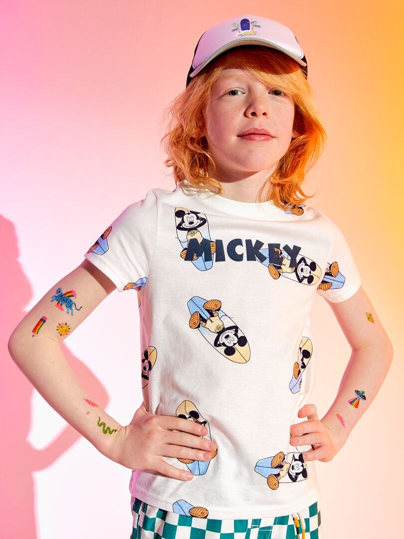 Tee-shirt imprimé 'Mickey' Beige 'Mickey' - Kiabi