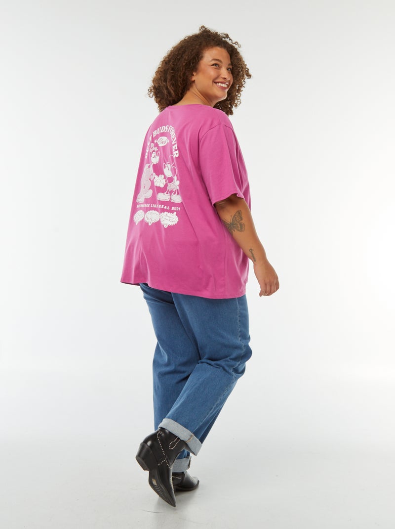 Tee-shirt imprimé 'Mickey' et 'Pluto' Rose - Kiabi
