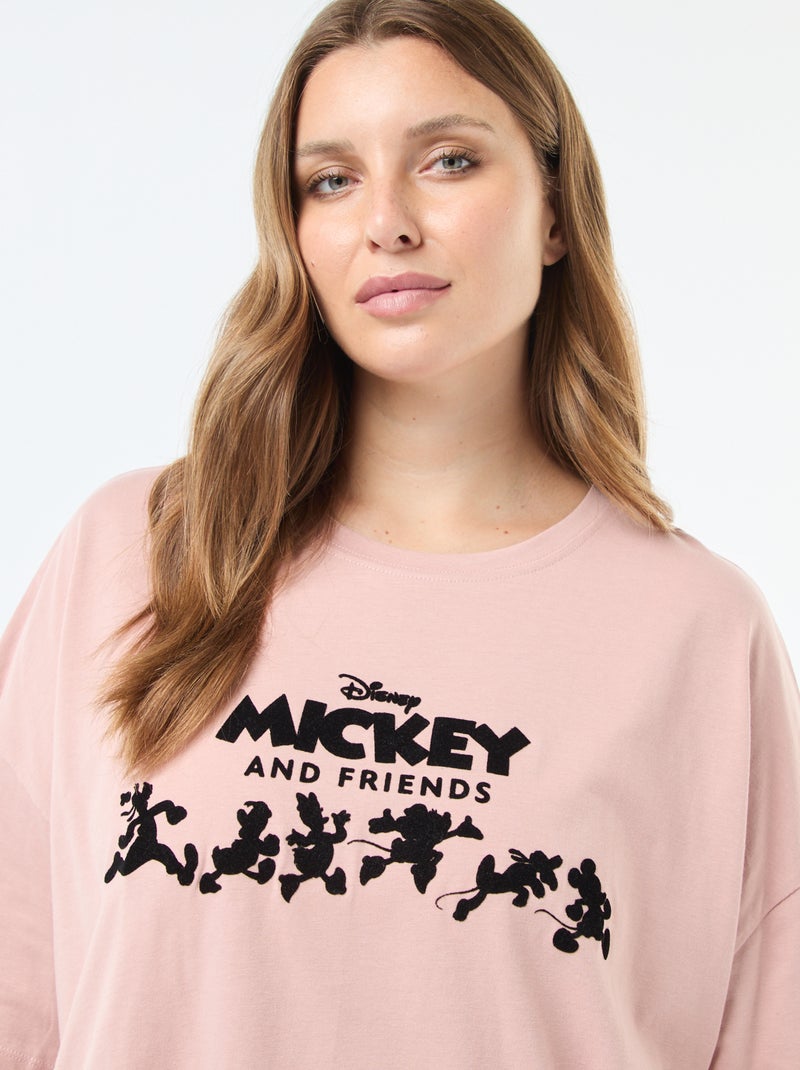 Tee-shirt imprimé 'Mickey' Vieux rose - Kiabi