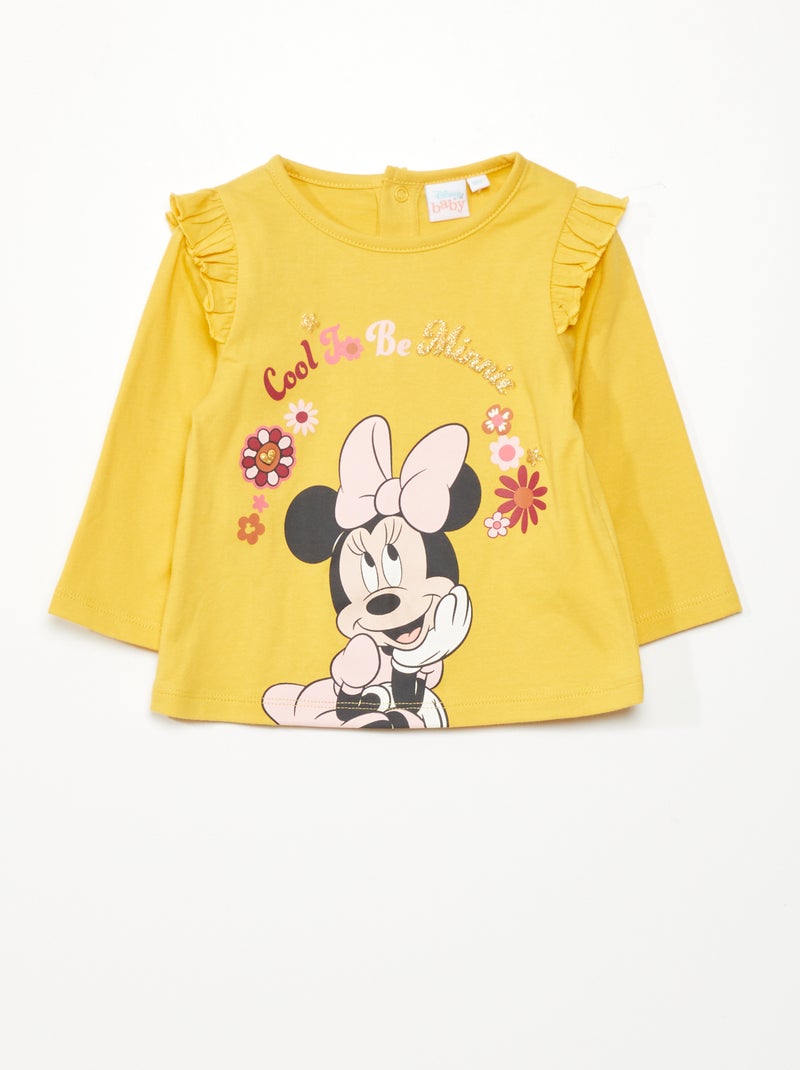 Tee-shirt imprimé 'Minnie' Jaune - Kiabi
