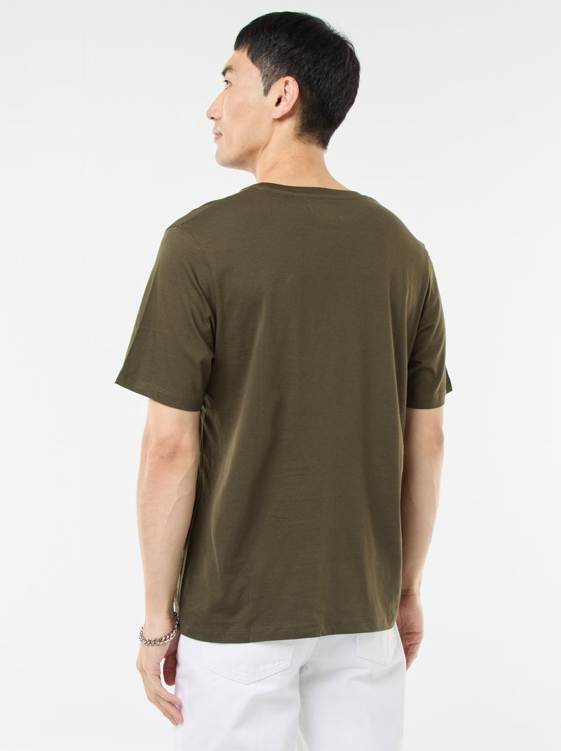 Tee-shirt imprimé 'Noël' Kaki - Kiabi