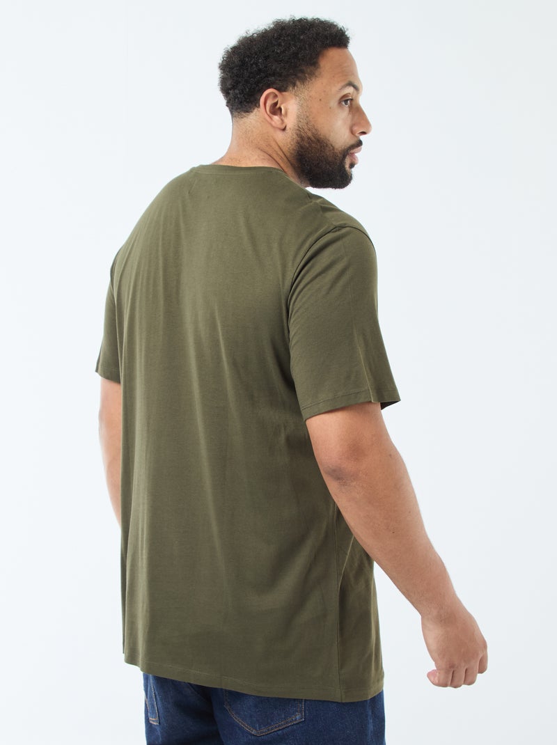 Tee-shirt imprimé Noël 'Produkt' Kaki - Kiabi