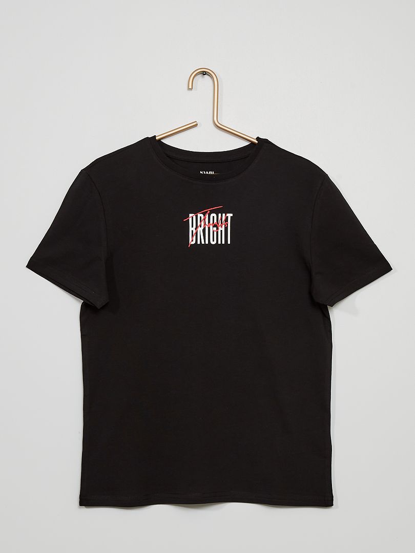 Tee-shirt imprimé noir - Kiabi