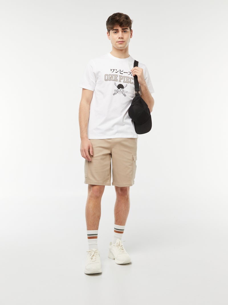 Tee-shirt imprimé 'One Piece' Blanc - Kiabi