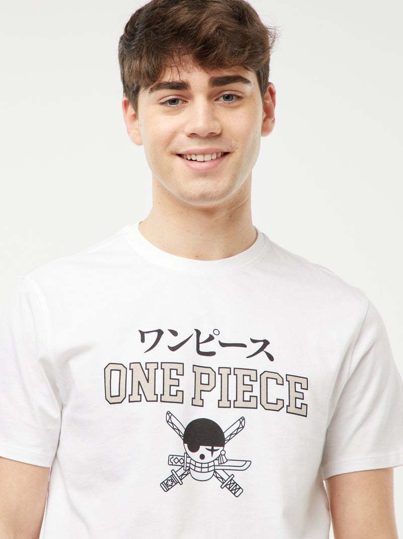 Tee-shirt imprimé 'One Piece' Blanc - Kiabi