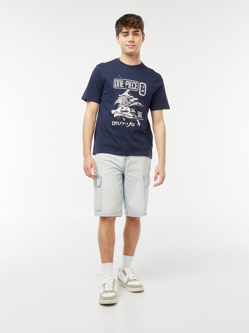 Tee-shirt imprimé 'One Piece' Bleu marine - Kiabi