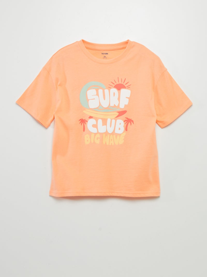 Tee-shirt imprimé Orange - Kiabi