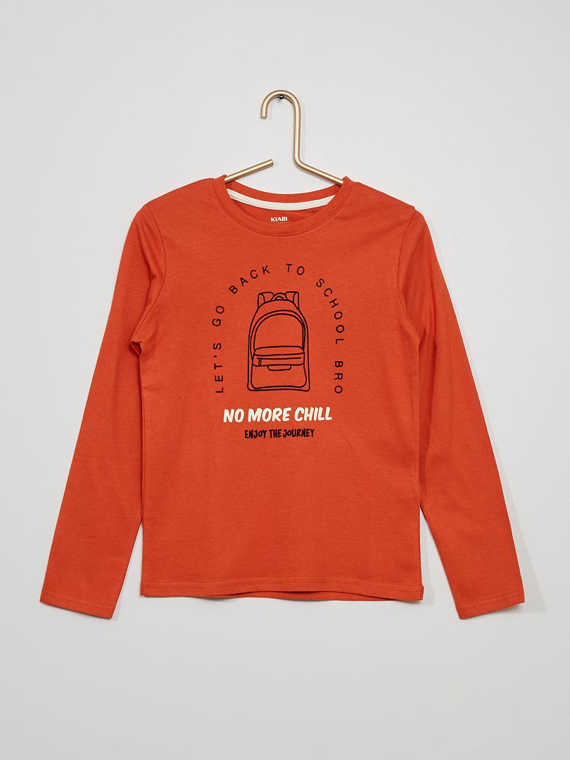 Tee-shirt imprimé orange - Kiabi