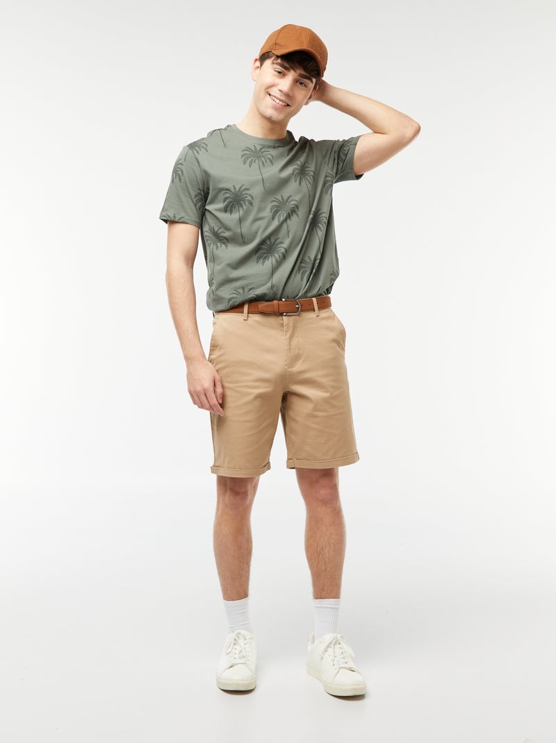 Tee-shirt imprimé palmiers Vert - Kiabi