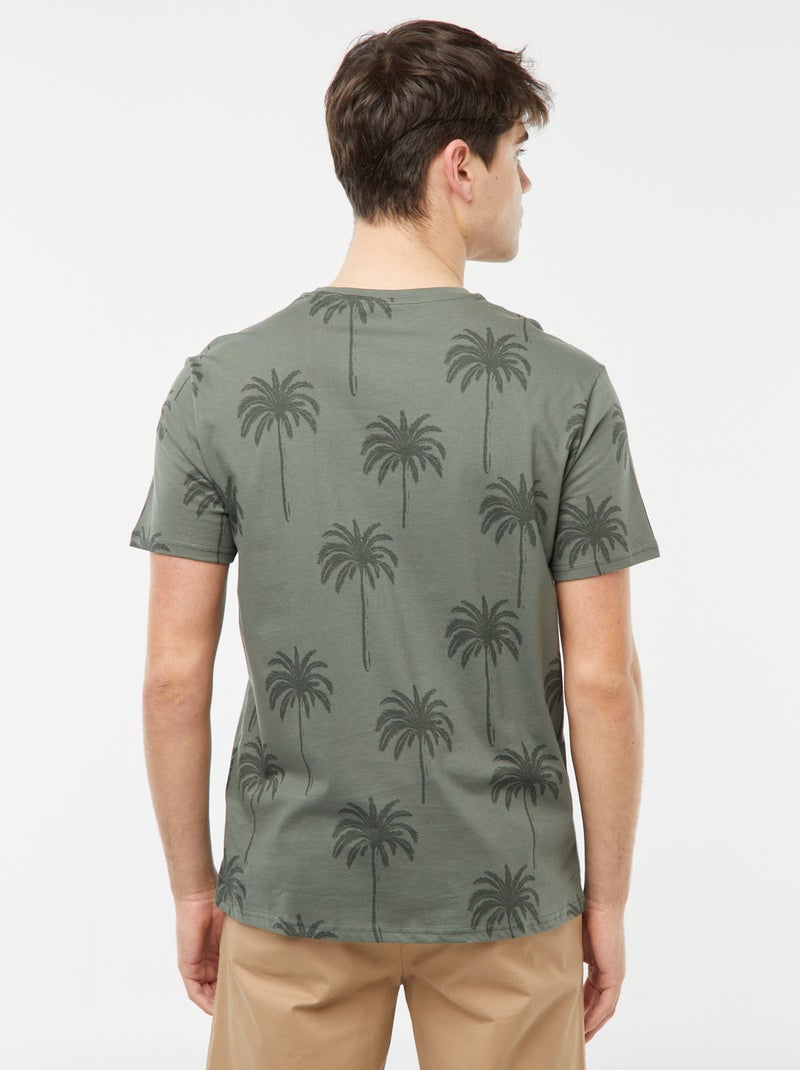 Tee-shirt imprimé palmiers Vert - Kiabi