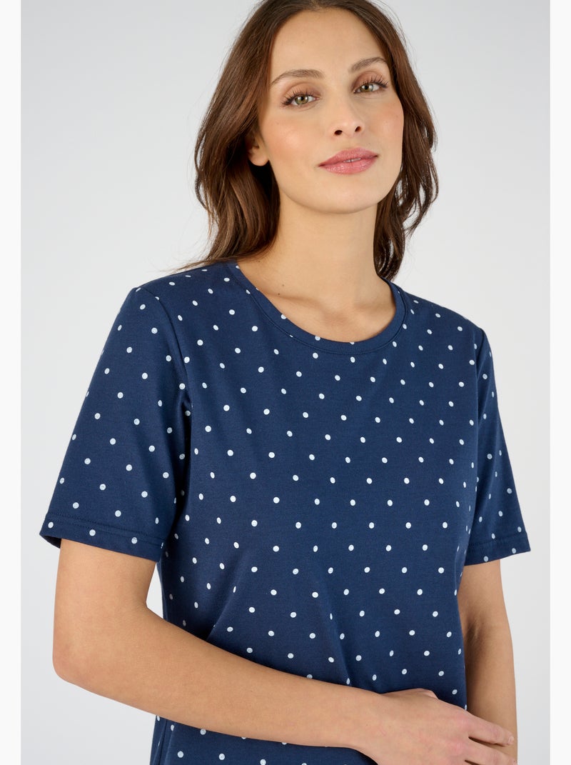 Tee-shirt imprimé pois - Happy D. by Damart Bleu - Kiabi