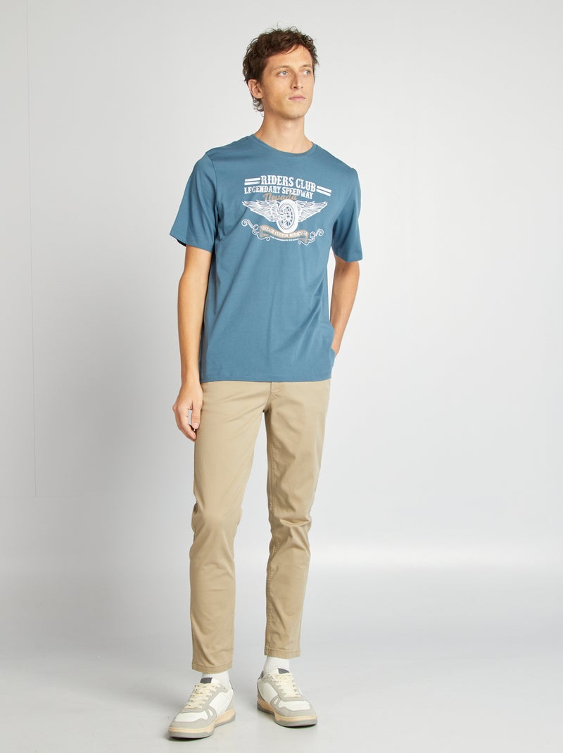 Tee-shirt imprimé 'Produkt' Bleu - Kiabi